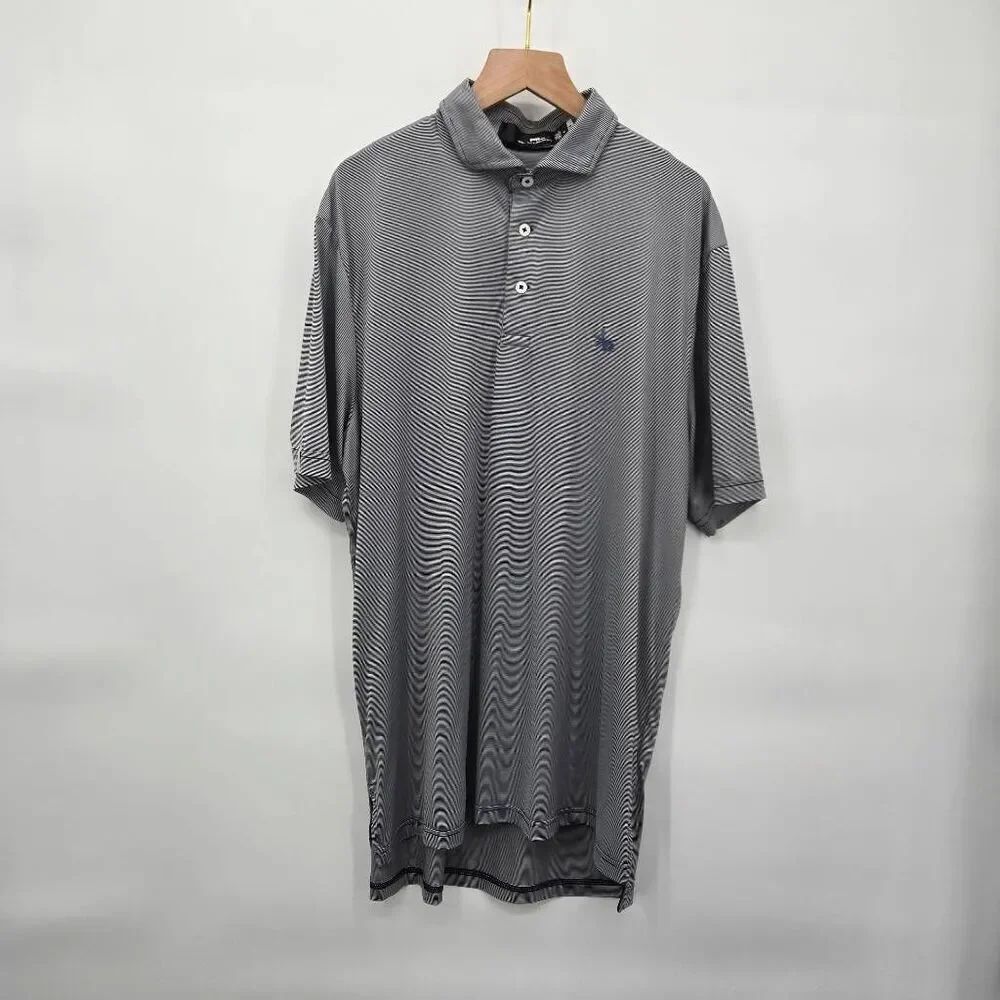 RLX Ralph Lauren Embroidered Golf Polo Shirt Stripe Men's Size Medium